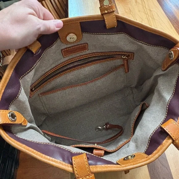 Dooney and Bourke Plum Pebble Grain Tote - Picture 4 of 5
